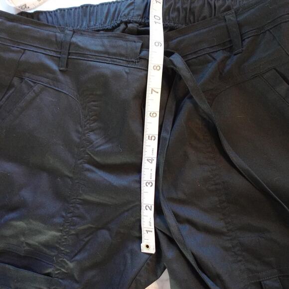 Cherokee Luxe Scrub Pants Womens Small Black Drawstring Cargo Wide Leg Nursing - Picture 9 of 12